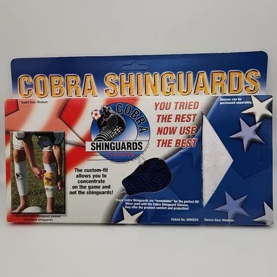 Espinilleras Cobra Striker azules moldeables medianas RARAS Foto 1 de 4