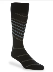 Men's Nordstrom Signature Diagonal Pinstripe Cotton Blend Socks, Size 7 1/2-12 - Picture 1 of 1