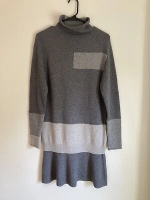 Vestido Suéter McQ Alexander McQueen Talla Pequeña Gris Lana Cachemira Lagenlook Foto 1 de 4