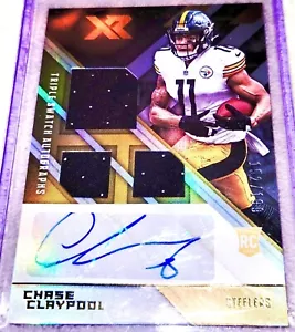 Chase Claypool 2020 Panini XR Triple Swatch RC Patch Auto /199 Notre Dame - Picture 1 of 2