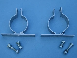 ALUMINUM PIPE POST BRACKETS FOR STREET SIGNS ROAD TRAFFIC PARKING SIGNS (1 PAIR) - Picture 1 of 2