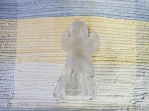 Campanella angelo cristallo piombo vetro smerigliato e trasparente con adesivo clapper Taiwan - Foto 1 di 5