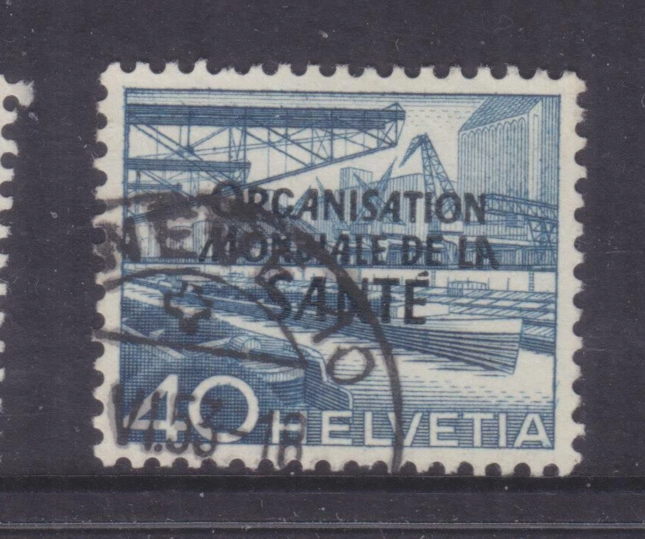 SUIZA, ORGANIZACIÓN MUNDIAL DE LA SALUD, 1949 40c. Azul, usado. Foto 1 de 1