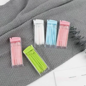 Palillo de dientes portátil para limpieza dental diario 50 piezas plástico viaje dos cabezas - Imagen 1 de 14
