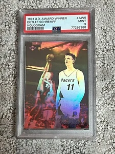 PSA 9 BASKETBALL CARD 1991 UPPER DECK AWARD WINNER HOLOGRAM DETLEF SCHREMPF - Picture 1 of 1