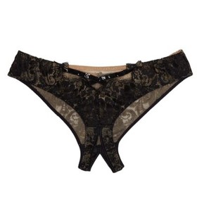 Agent Provocateur Adelia SOIREE Black Gold Ouvert Brief AP2 Small NWT $530