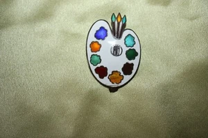 Broche colgante paleta pintor de plata esterlina 925 Siam firmado de colección - Imagen 1 de 2