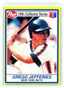 1991 Post Cereal #9 Gregg Jefferies  New York Mets NM