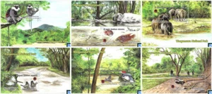 Sri Lanka Stamps 2019, Wasgamuwa National Park, Birds, Elephants, Fish, MS - Picture 1 of 1
