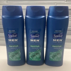 Suave Men Duschgel sauber & frisch, belebender Duft 18 flüssige Unzen, 3er-Set - Bild 1 von 3