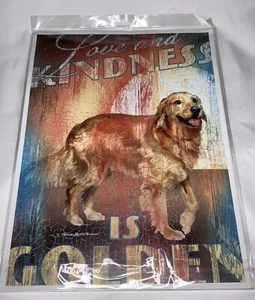 Patrick Reid O'brien Druck signiert "Love and Freundness is Golden" Retriever Hund - Bild 1 von 12