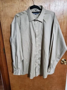 Kenneth Cole Reaction XXL (18 34-35) Tan Long Sleeve Button Up Dress Shirt  - Picture 1 of 5