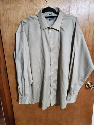 Kenneth Cole Reaction XXL (18 34-35) Tan Long Sleeve Button Up Dress Shirt  - Image 1 of 4