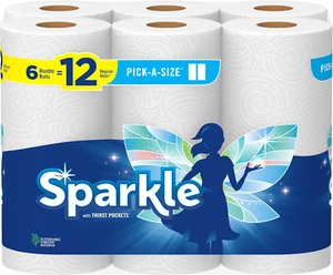Pick-A-Size Papierhandtücher, 6 Doppelrollen = 12 normale Rollen, Alltagswert Papier - Bild 1 von 12