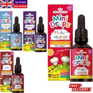 Natures Aid Multivitamin Mini Drops, Vitamin D3, Iron for Infants & Children UK - Picture 1 of 51