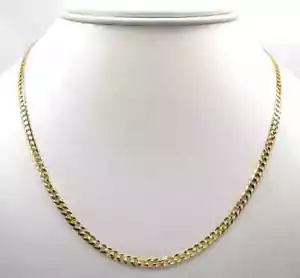 18K Solid Gold Cuban Link Chain Necklace 20" italy - Picture 1 of 1