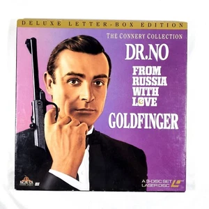 The Connery Collection Laserdisc 3 Disc LD Set Dr No From Russia Love Goldfinger - Picture 1 of 6