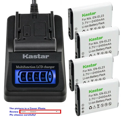 Cargador rápido LCD de batería Kastar para Nikon EN-EL23 MH-67 y Nikon Coolpix B700 Foto 1 de 4