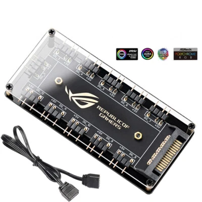 5V 3Pin ARGB RGBW Cable for ASUS RGB 10Hub Splitter Strip Adapter PC Fan Cooler - Image 1 of 4