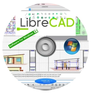 Libre Cad 2D ~ Computer Aided Design CAD Software Package for Windows ~ CD - Image 1 of 4