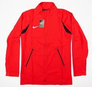 NIKE MENS DRI-FIT FULL ZIP MESH HYBRID BASKETBALL JACKET RED/BLACK SIZE S,M,XL - Picture 1 of 10