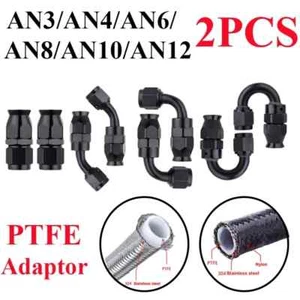 Adaptador de accesorios de extremo de manguera giratoria 2X 3AN 4AN 6AN 8AN 10AN 12AN PTFE Fuel Oil Gas - Imagen 1 de 36