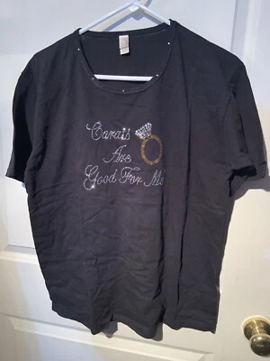 Camiseta negra grande Anvil “Carats Are Good For Me” para mujer Foto 1 de 4