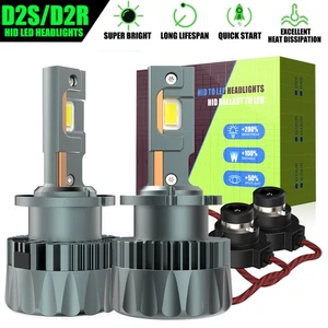RIDROID D2S D2R LED Headlight Bulbs Replace HID Xenon White 6500K Conversion Kit - Picture 1 of 11