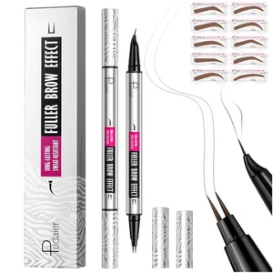 2 Pack Microblading Eyebrow Pen, 2-in-1 Dual-Ended Waterproof 2 Fork Tip Eye ... - Picture 1 of 9