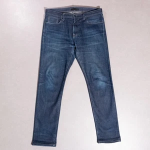 Jeans Uniqlo Ribete Denim Crudo Ajustados Rectos Azul Para Hombre 34x32 Kaihara Japón - Imagen 1 de 7