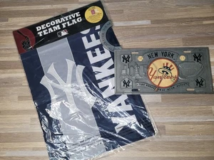 New York Yankees Flag (NEW) & Metal 3D Collector's License Plate MLB Baseball - Picture 1 of 11