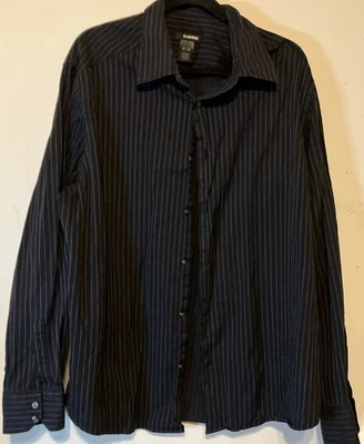 Claiborne Black Striped Longsleeve Dress  Shirt Men’s Xxl - Image 1 of 4