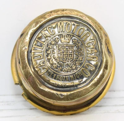 Very Early Cadillac Auto Screw On Hubcap-Solid Brass 1902-1909. - Image 1 of 4