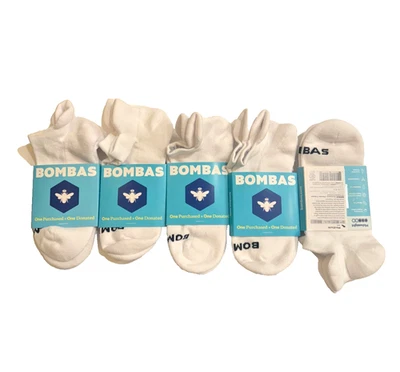 Bombas 5 pairs Women's Solid Ankle socks - Size Medium 8-10.5 White - Image 1 of 2