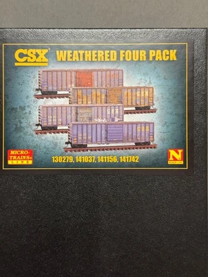 MICROTRAIN CSX DESGASTADO PAQUETE DE 4 JUEGOS DE CAJA COCHE Foto 1 de 2