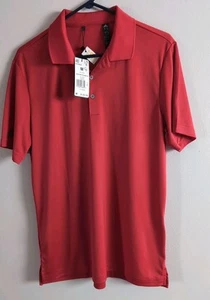 Adidas Mens Medium Performance Red Polo Golf Shirt - A230 - New W Tags - Picture 1 of 8