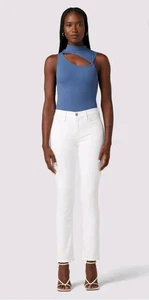 Hudson Women's Nico Midrise Straight Ankle Jeans WHITE Size 27 NWT - Picture 1 of 10