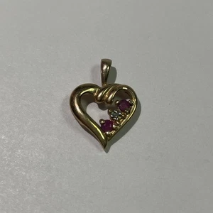 Rundschliff simulierter rosa Rubin Anhänger in 14k Gelbgold vergoldet 1K 0,925 - Bild 1 von 6