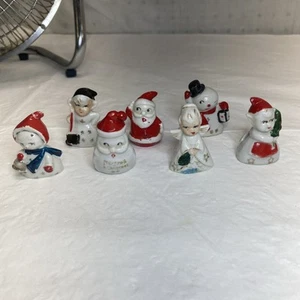 Vtg Set Of 7 Commodore? Christmas Place Card Holders Japan Mid Century - Zdjęcie 1 z 12