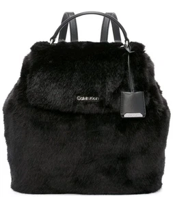 Calvin Klein Leilani Faux Black Fur Handbag Stylish NWT Designer Bag black 11x10 - Picture 1 of 1