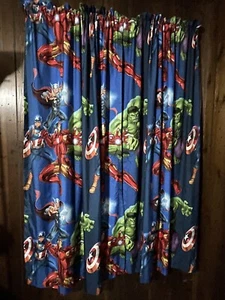 Marvel Avengers Curtain Panels Set (4 Panels) 41x64" - Picture 1 of 5