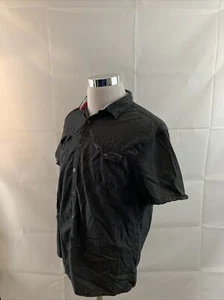 A[x]ist Men's Size Large L Gray Short Sleeve Button Up Shirt Top Collar Pockets - Picture 1 of 6
