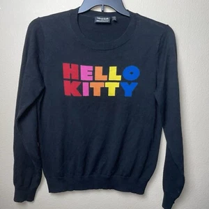 ModCloth Hello Kitty Womans Oh So Supercute Black Colorful Sweater Size Large - Picture 1 of 10