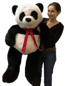 Big Stuffed Panda 48 Inch Soft Large 4 Foot Teddy Bear Big Plush Animal - Picture 1 of 7