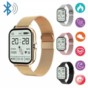 Women Men Fitness Tracker Heart Rate Smart Bluetooth Watch for Gift - Picture 1 of 13