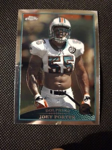 Tarjeta de Joey Porter Topps 2009 cromada NFL #TC94 Miami Dolphins Pittsburgh Steelers - Imagen 1 de 2