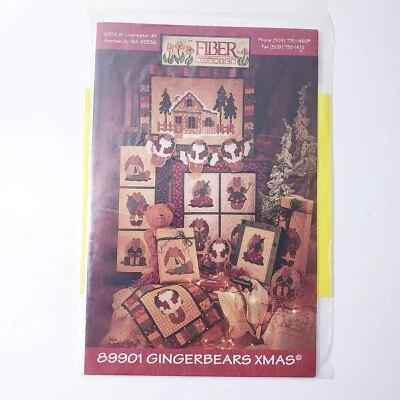 Fiber Mosaics Gingerbears Gingerbread House Applique Wall Quilt Pattern Christma - Image 1 of 3