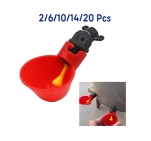 2/6/10/14+ pcs Automatic DIY Chicken Poultry Water Drinker Cup Bowl Bird Drinker - Picture 1 of 18