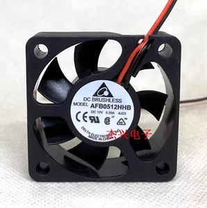 DELTA AFB0512HHB 5015 DC12V 0.20A 5CM 2-Wire Dual Ball Cooling Fan - Picture 1 of 2