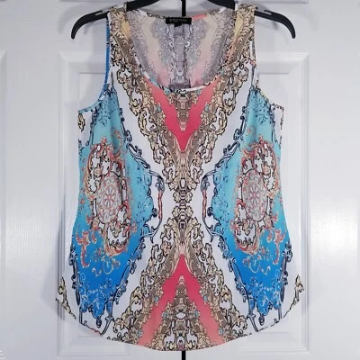 Etcetera Women's Sleeveless Boho Top Tank Top 100% Polyester Sz 2  - Image 1 of 4